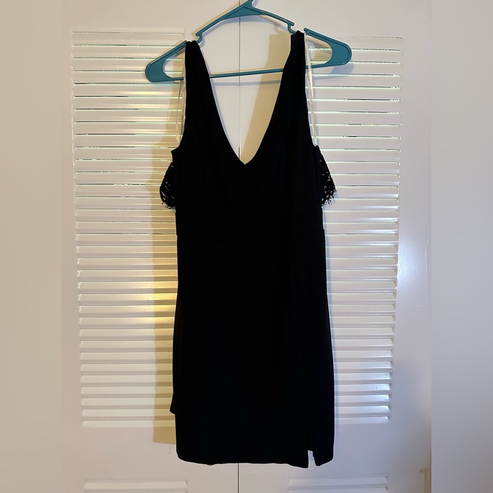Must Be Serendipity Black Lace Backless Bodycon Mini Dress